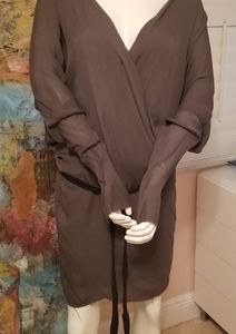 Jaga GREY silk wrap dress / duster limited edition STUNNING GORGEOUS🦝🐺